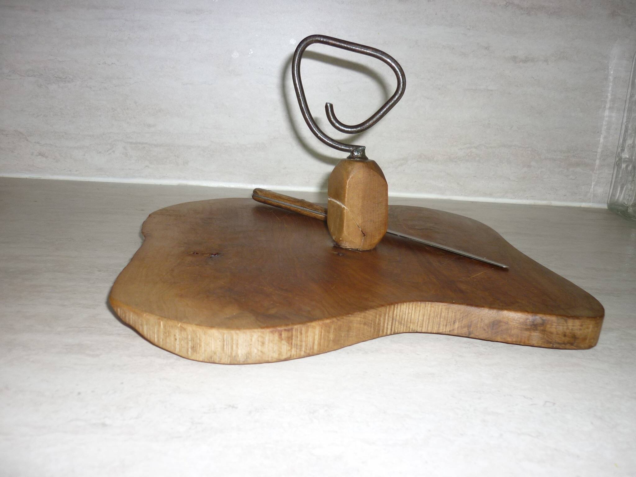 Cheese or charcurie tray in brutalist olive wood