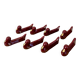 Set of 8 vintage slip knife holders in the shape of red ducks and