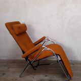 Deckchair Lama chrome vintage fabric