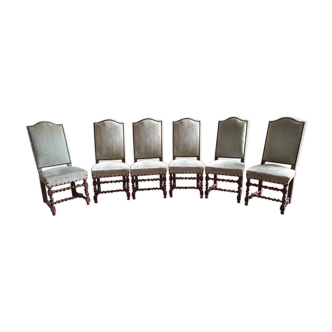 Set of 6 Louis XIII chairs