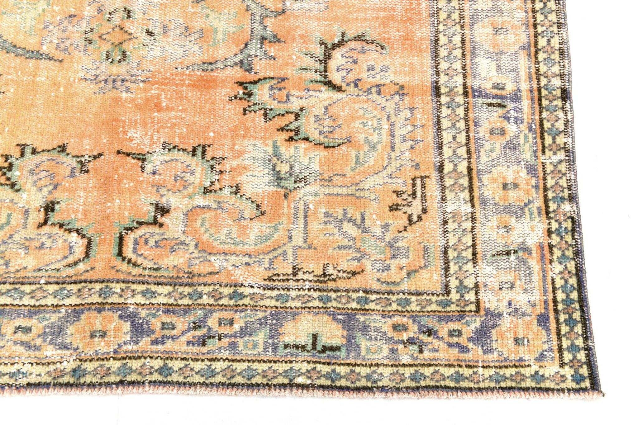 5x8 Mustard & Yellow Bordered Vintage Rug, 160x255Cm