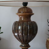 Pied de lampe balustre en onyx brun
