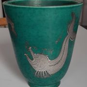 Wilhelm kage 'argenta' ceramic vase for gustavsberg sweden 1940s marked