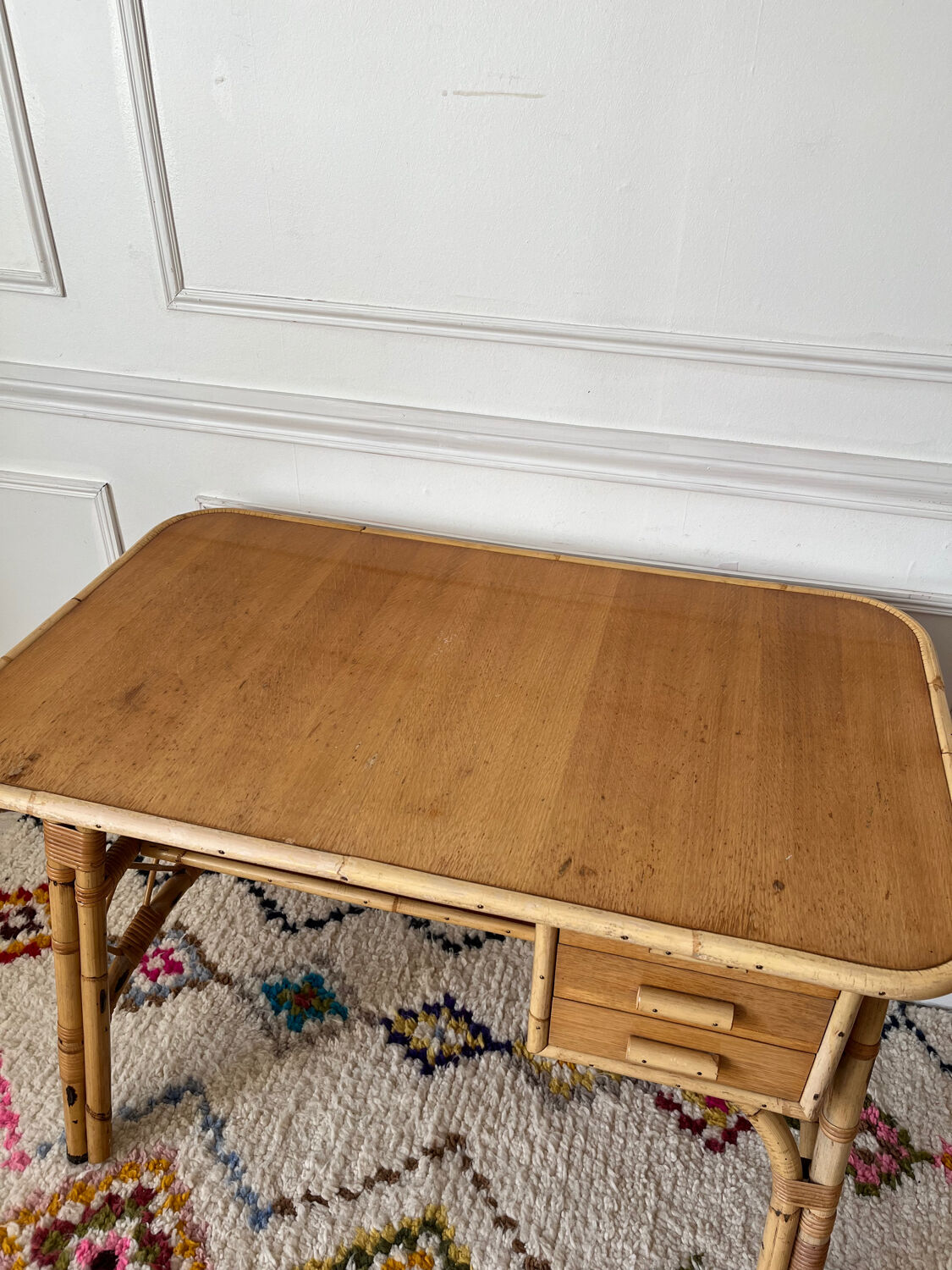 Vintage rattan desk