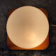 Vintage wall or ceiling light in pine and opaline.