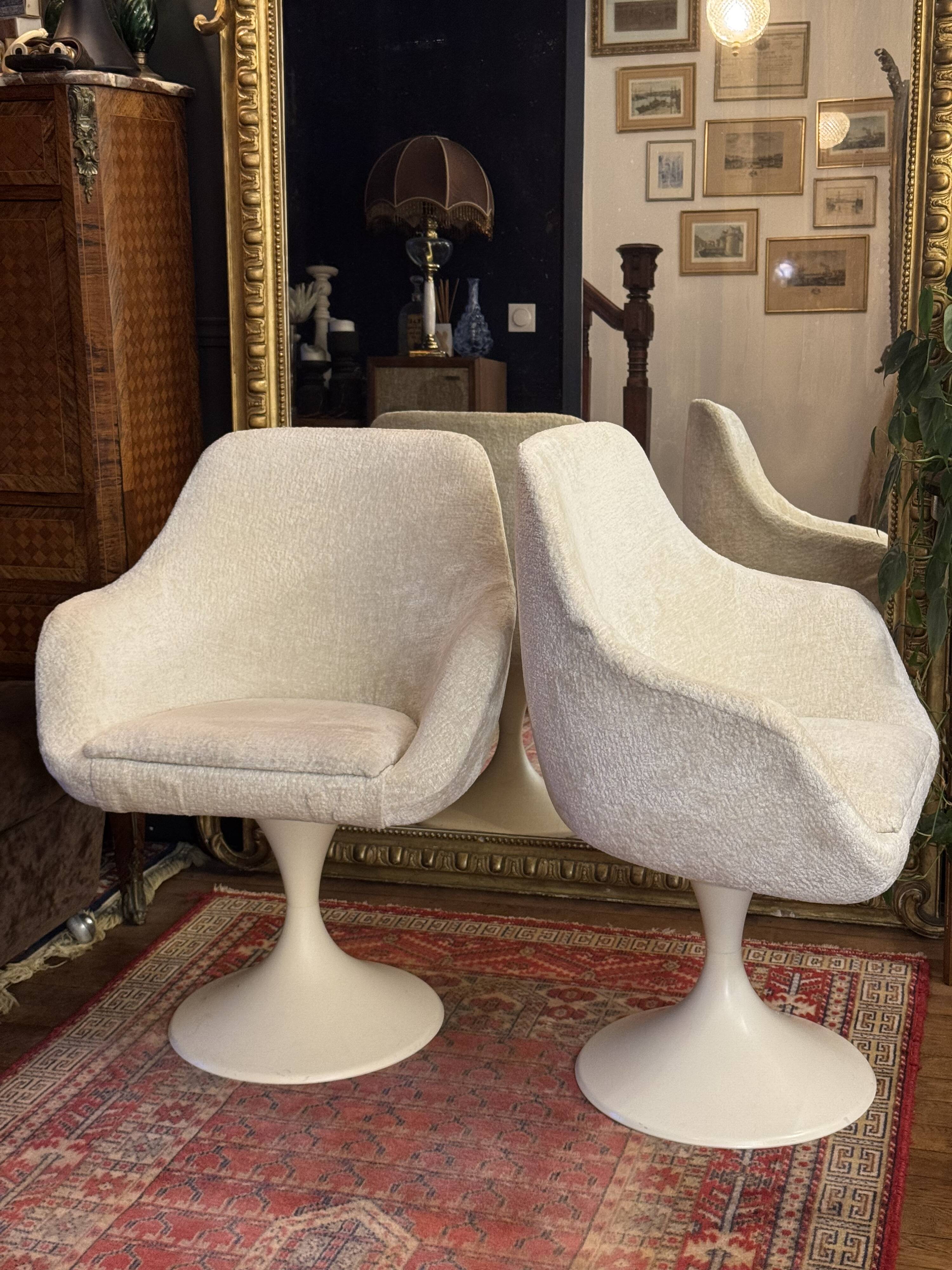 Pair of vintage tulip armchairs