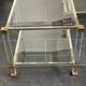 Pair of vintage and brass glass hollywood regency side tables by peter vandel