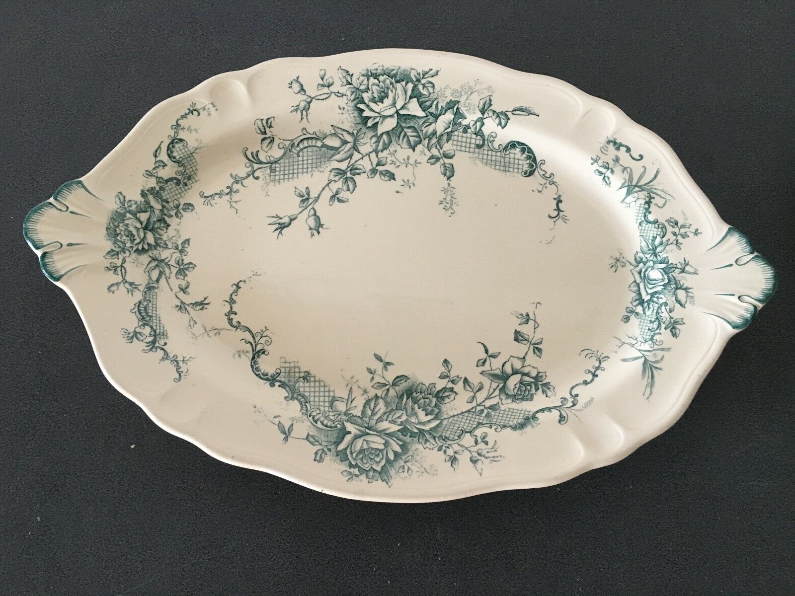 Set of 10 piece french antique table service Longchamp Rocroy