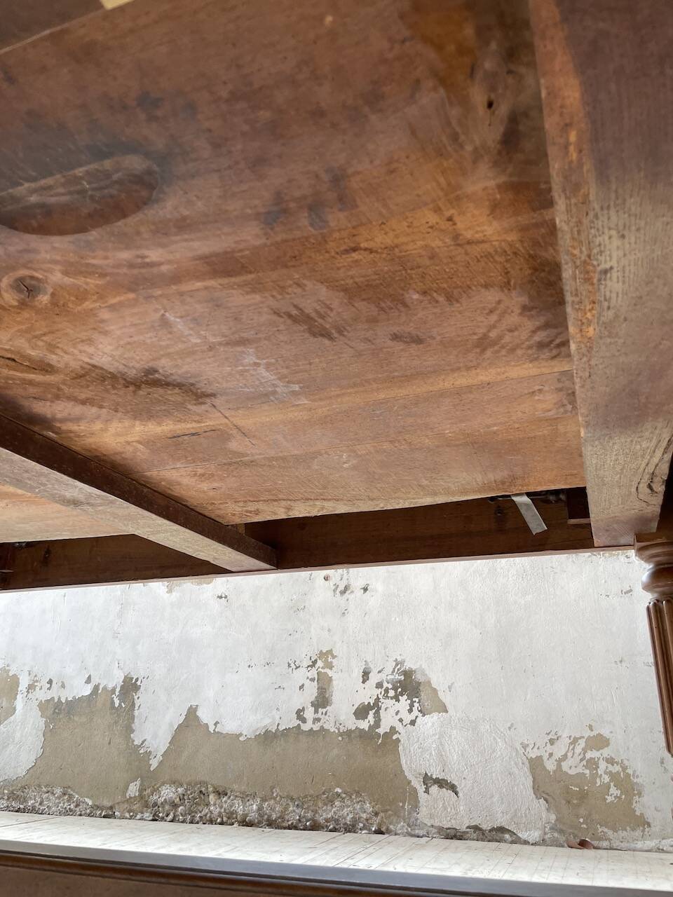 Solid walnut farmhouse castle table 1900 XXL