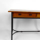Bureau moderniste en merisier et fer forgé, circa 1980