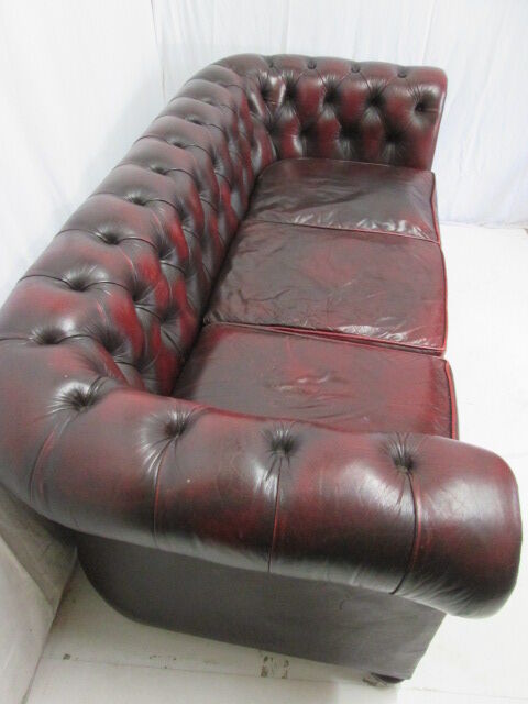 Sofa english chesterfield 3 places leather
