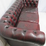 Sofa english chesterfield 3 places leather