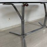 Table verre acier