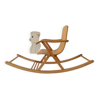 Chaise à bascule ours pour enfant des années 1950 par Jatrok, Belgique