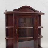 Mahogany stained wood wall display case