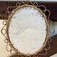 Oval rattan mirror from the 1950s France