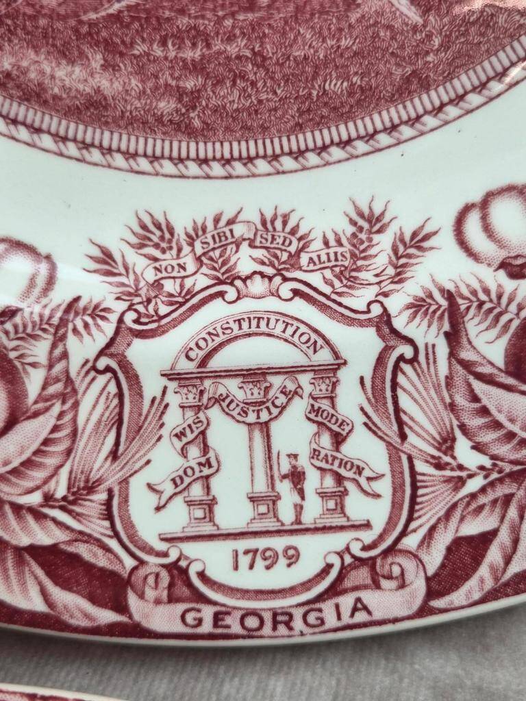 Set of 4 Wedgwood Georgia Historical Plates Mulberry England vintage