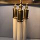 Pair of Brass and White Lacquer Table Lamps, Neoclassical Style, Tr