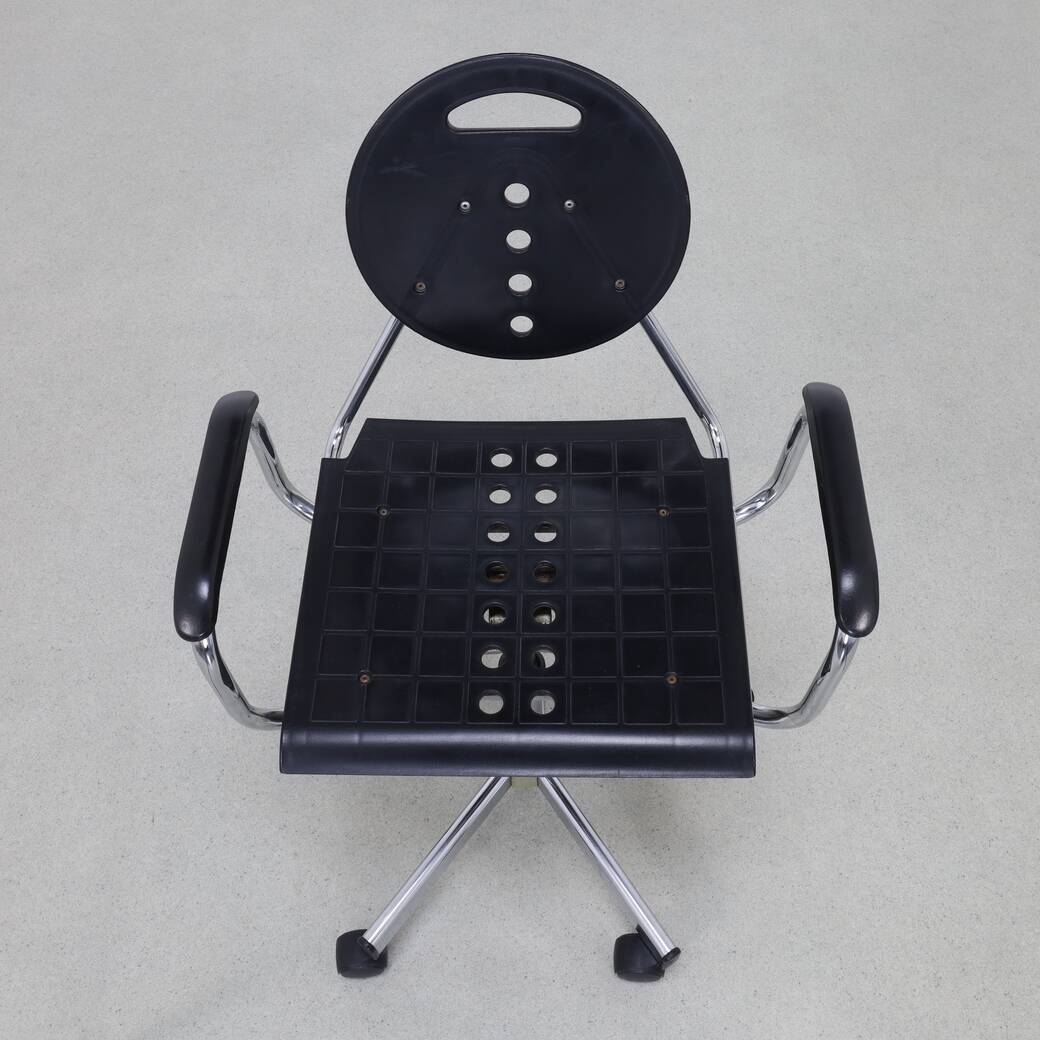 Rare office chair "Charlie" by Carlo Bimbi for Segis, 1980s Memphis style