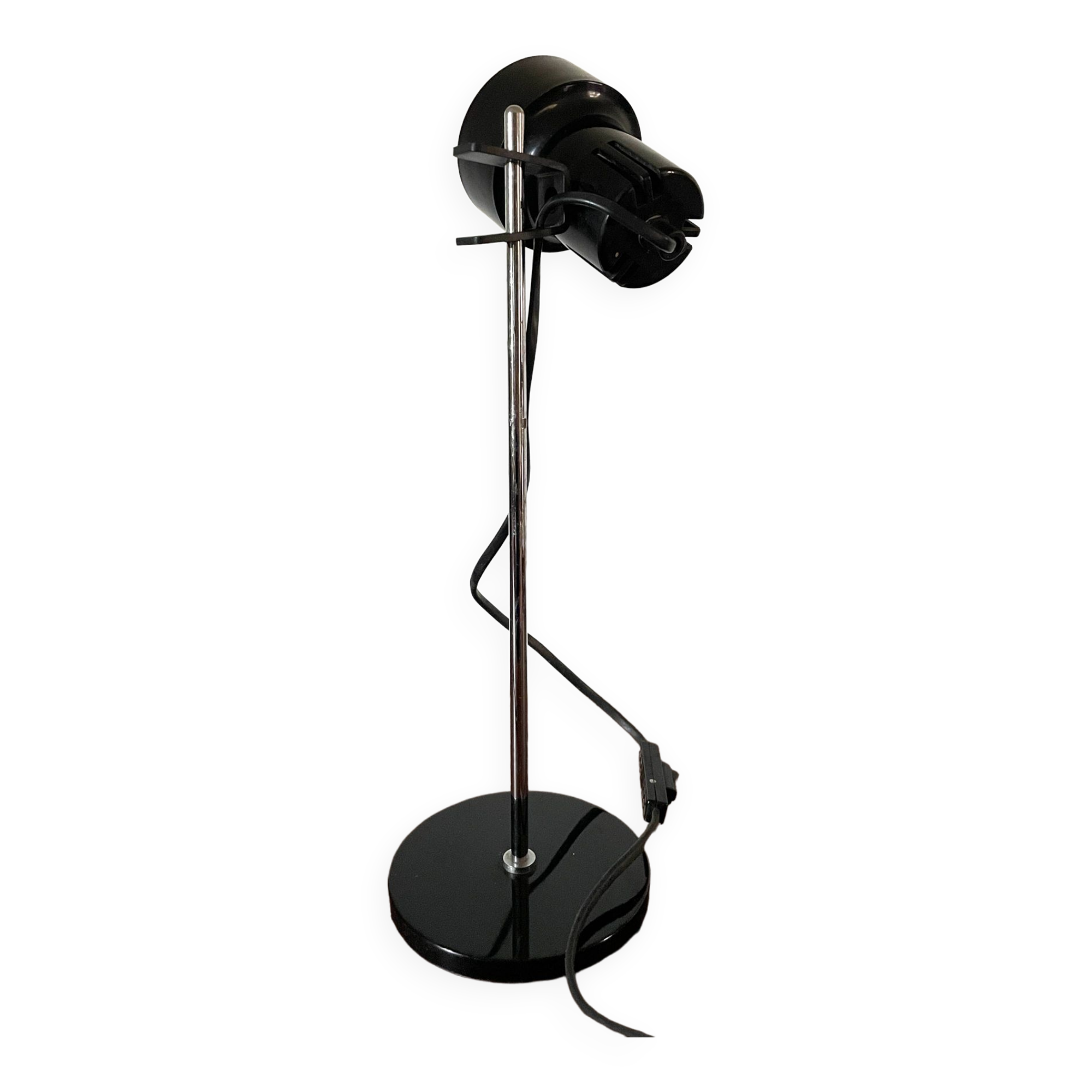 Lampe de bureau à pince noire 1970