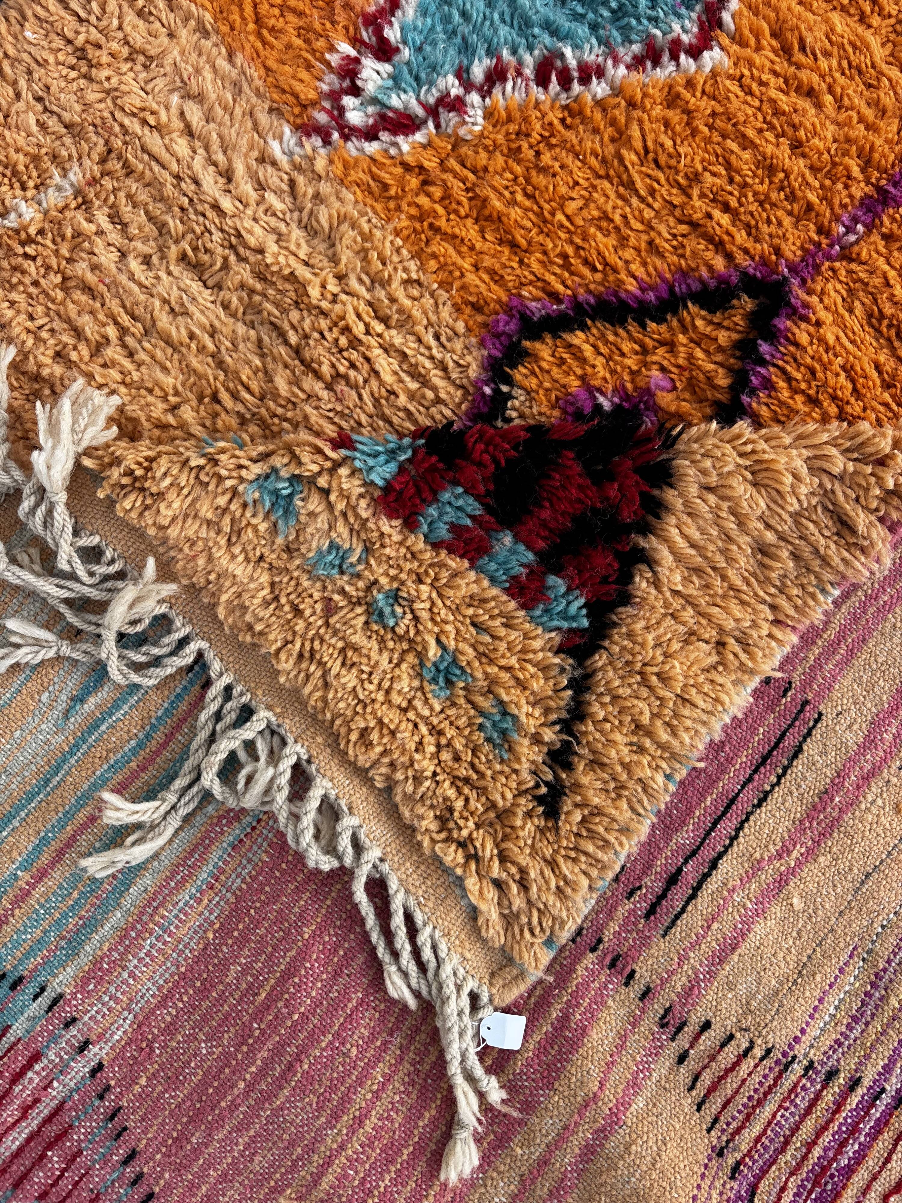 Moroccan Orange Boujad rug in wool