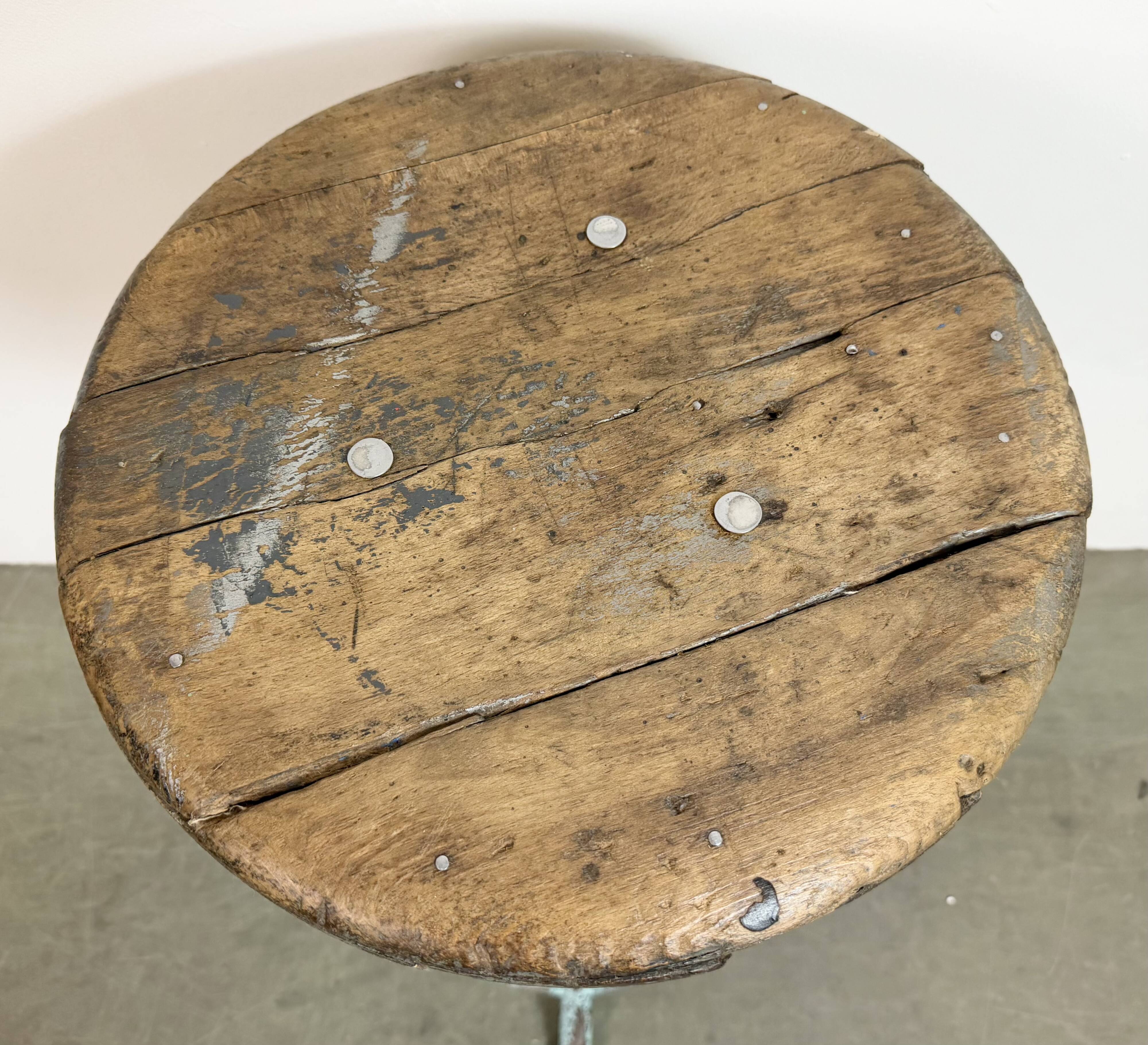 Green Industrial Workshop Stool, 1960s