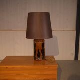 Ceramic lamp with bamboo decor, 1960s