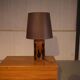 Ceramic lamp with bamboo decor, 1960s