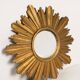 Mid-century modern Italian golden sun mirror, 1960s