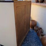 Buffet parisien en bois / portes et tiroirs jaune / années 1960