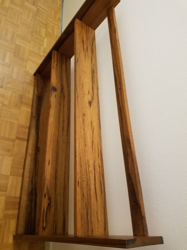 Etagère ancienne en bois massif et bois exotique