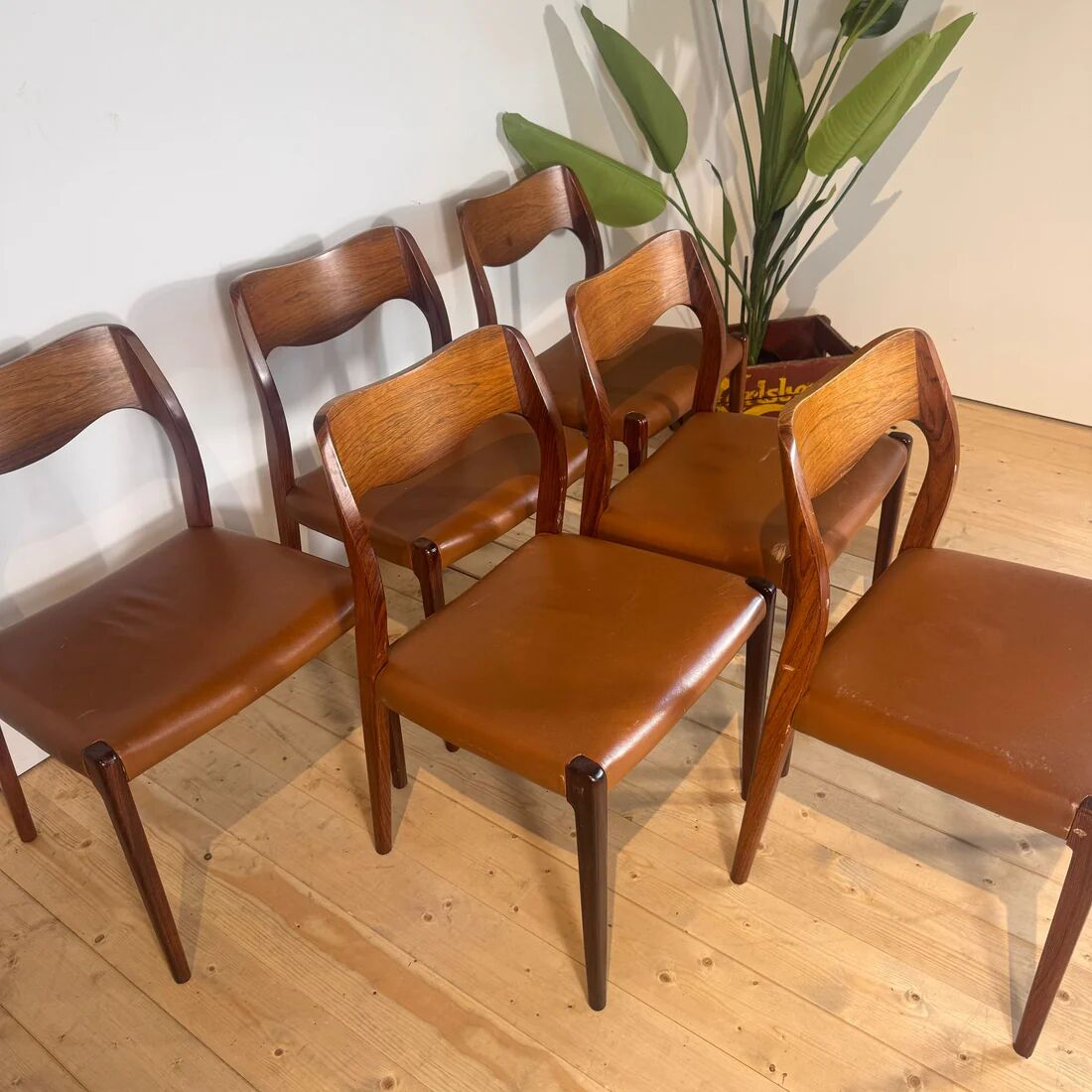 Set of 6 Model 71 chairs by Niels Otto Møller, 1960s