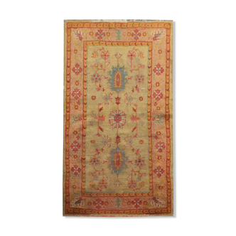 Antique oushak handwoven wool persian rug- 106x186cm