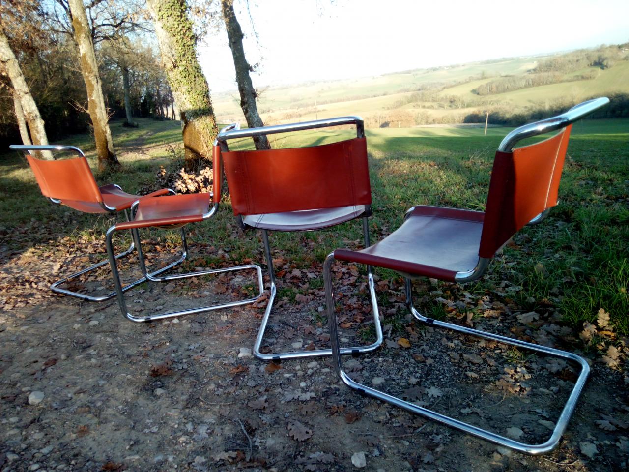 4 Marcel Breuer design chairs, model B33