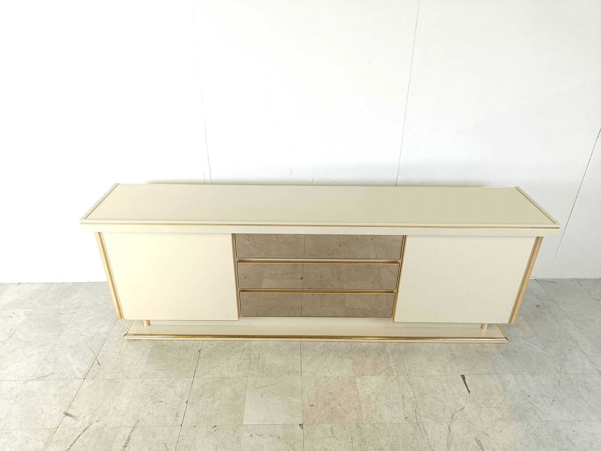 Vintage brass and lacquer sideboard, 1970s