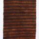 Tapis Kilim vintage en laine terracotta à motif rayé