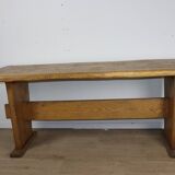 Brutalist solid wood dining table - 1950s/60s