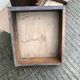 Old coffee table from the Guérandais region in solid oak with 2 front drawers