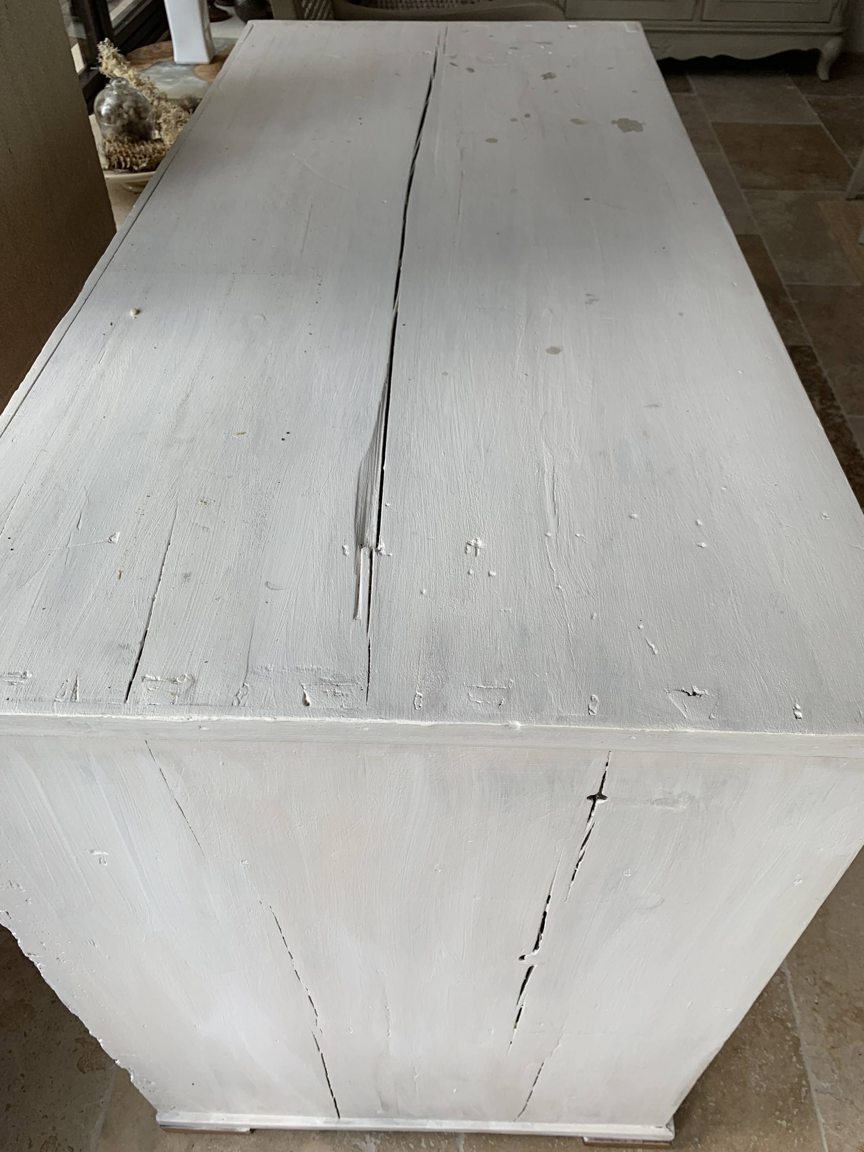 Charming old country sideboard painted in lime white
