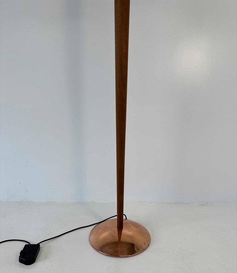 Italian Floor Lamp in Wood, Copper and Brass, Paolo Donatello, 1990s