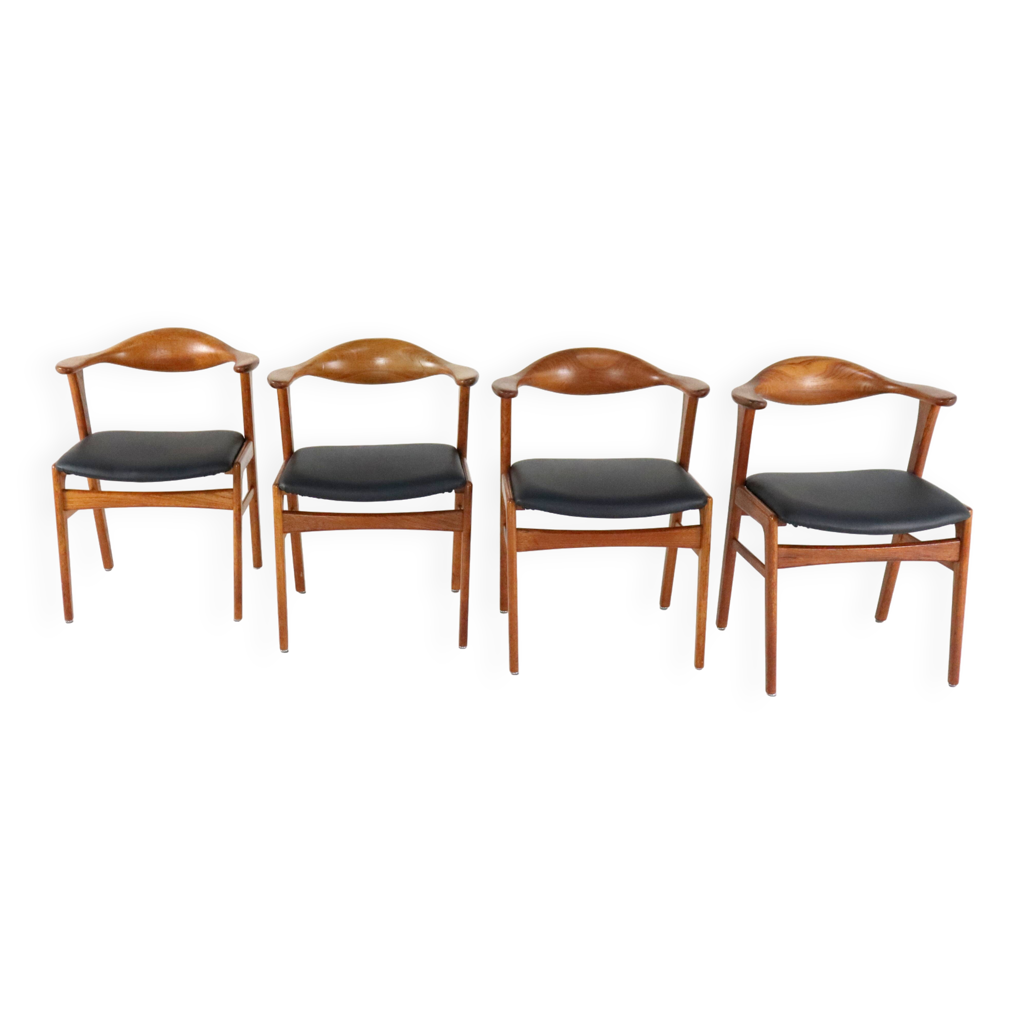 Set of 4 Erik Kirkegaard Hong stolefabrik chairs vintage model 49