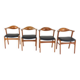Set of 4 Erik Kirkegaard Hong stolefabrik chairs vintage model 49