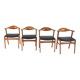 Set of 4 Erik Kirkegaard Hong stolefabrik chairs vintage model 49