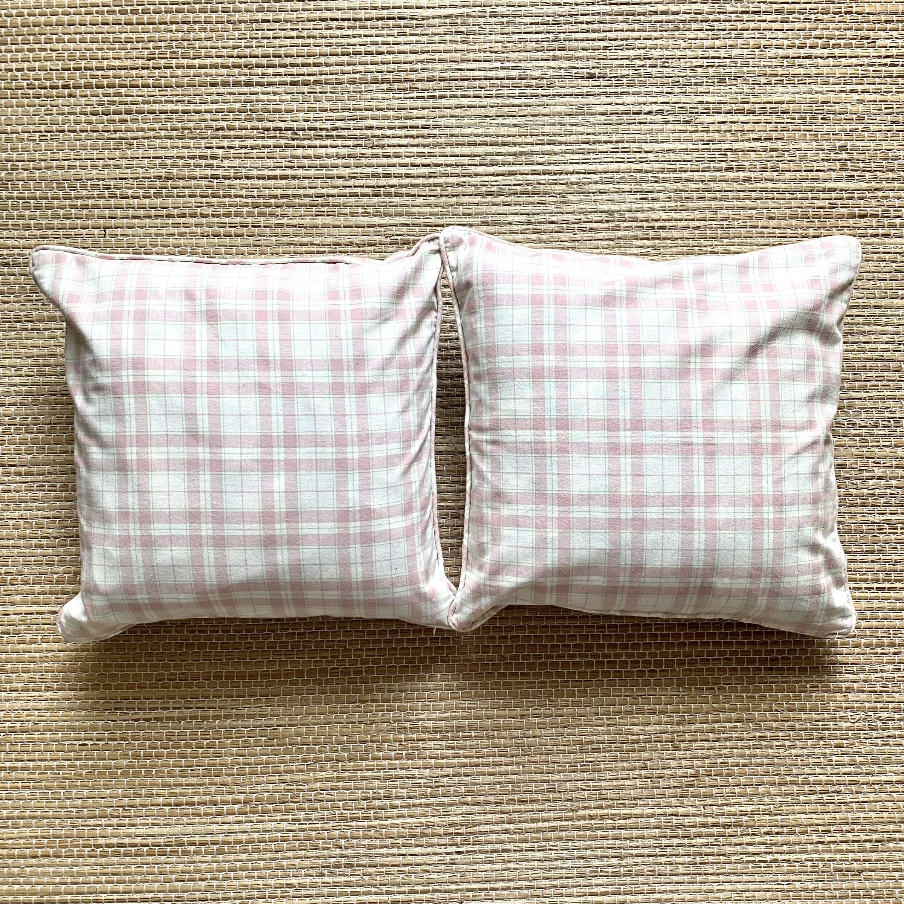 Vintage plaid cushions Laura Ashley