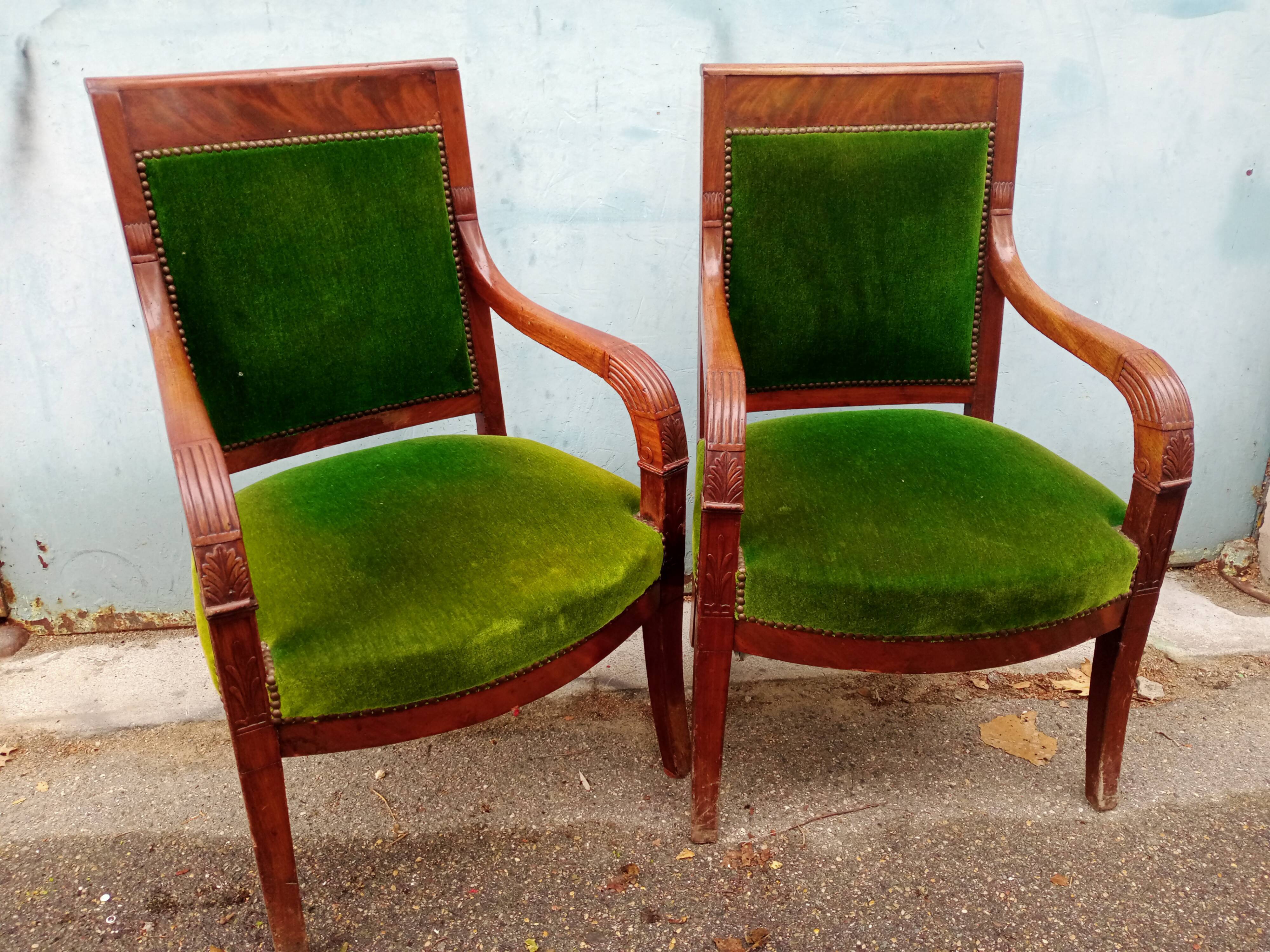 Pair of armchairs period resrauration