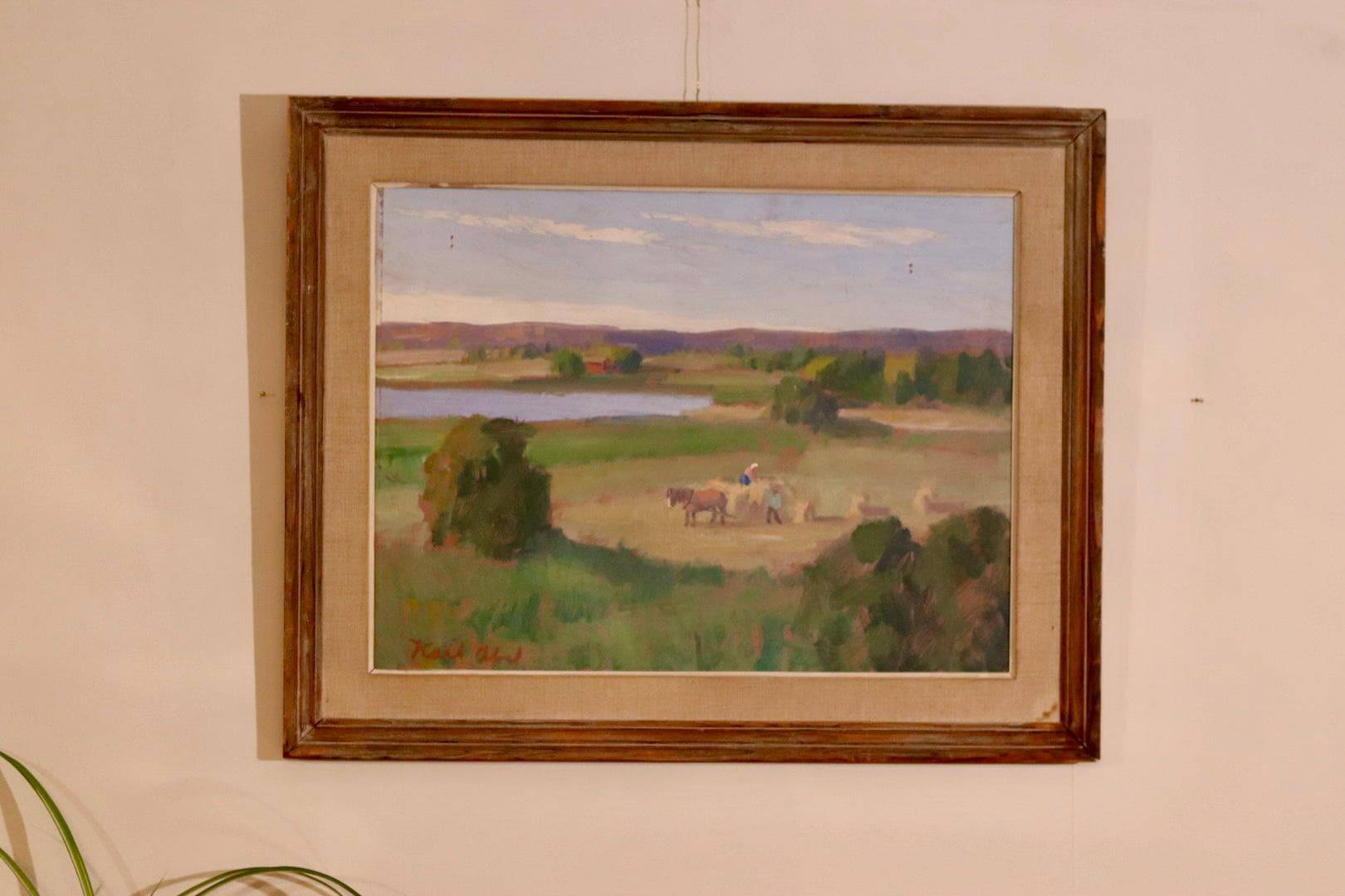 Oil on panel "Landscape" by Karl Abel
