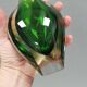 Handmade Murano vase in green and transparent. Estimated 1970-1980