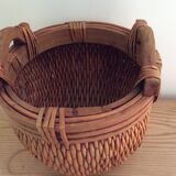 Wooden and wicker basket