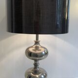 Large chrome table lamp with foot balls, 60s-70s