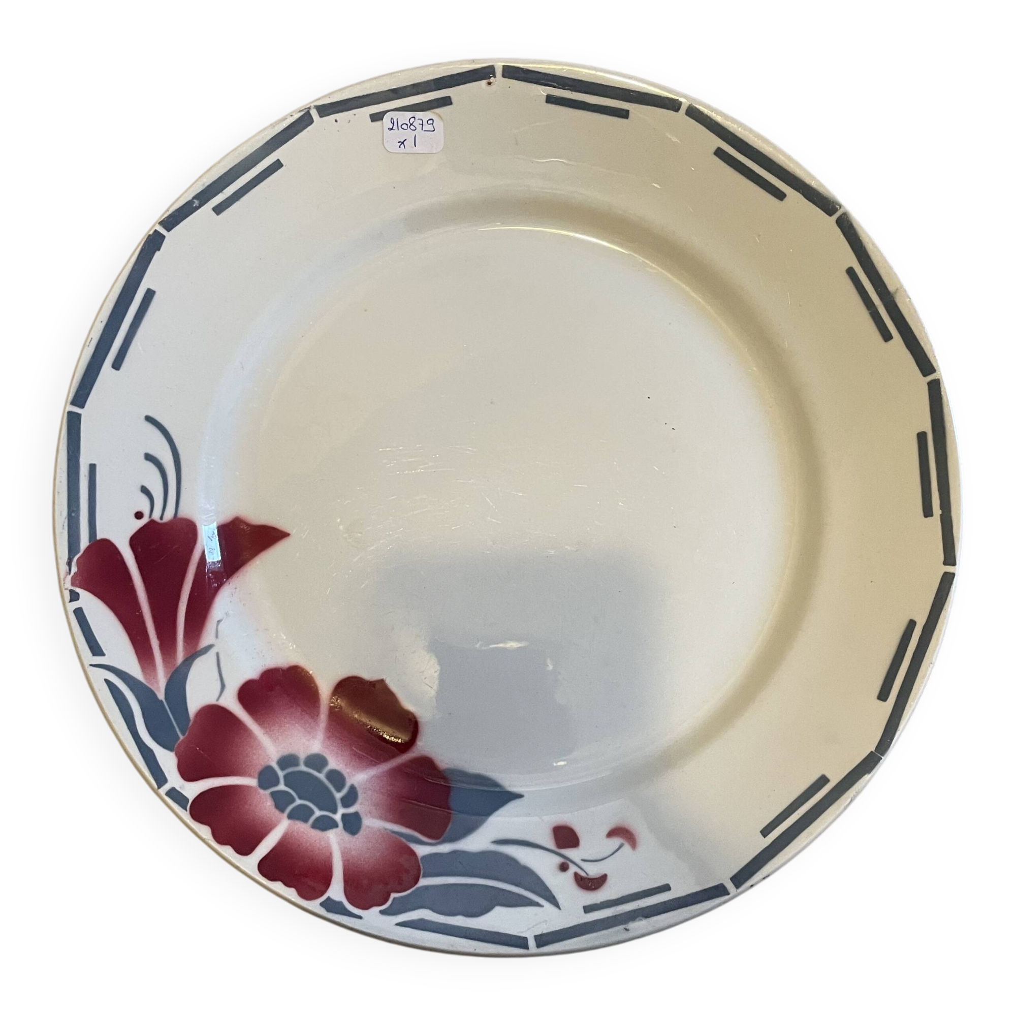 1 vintage round dish from the Céranord factory, Gavarnie model 210879